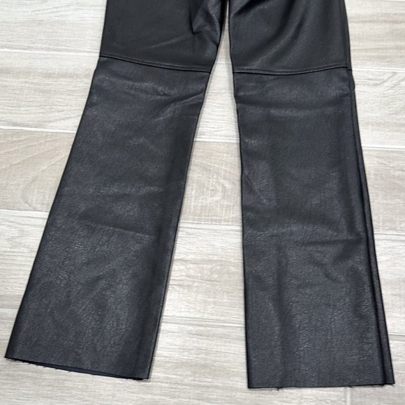 Princess Polly Macey High-Rise Straight Leg Vegan Faux Leather Pants in Black - Picture 11 of 16